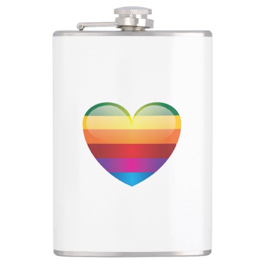 Rainbow Heart Flachmann (Vorderseite)