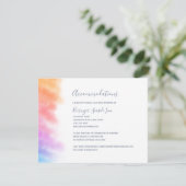 Rainbow Heart Full of Joy Wedding Begleitkarte (Stehend Vorderseite)