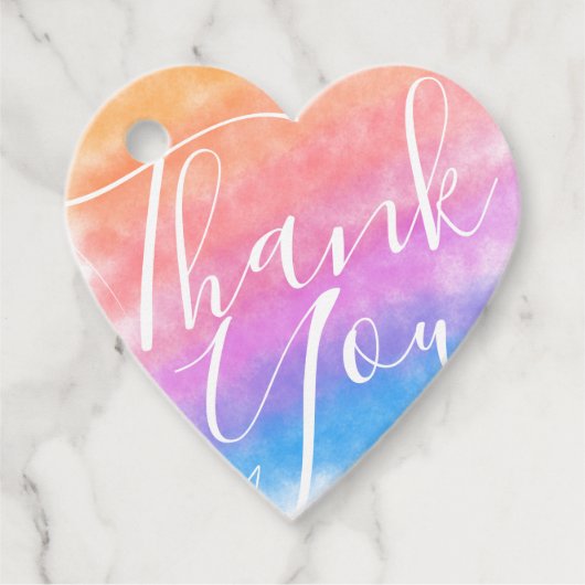 Rainbow Heart Full of Joy Wedding Geschenkanhänger (Vorderseite)