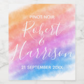 Rainbow Heart Full of Joy Wedding Weinetikett (Einzelnes Label)