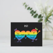 Rainbow Heart Gals Postkarte (Stehend Vorderseite)