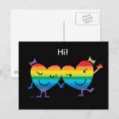 Rainbow Heart Gals Postkarte (Vorne/Hinten)