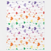 Rainbow Heart Garland Pattern Gemütliche & farbenf Fleecedecke (Vorderseite)