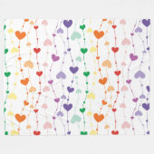Rainbow Heart Garland Pattern Gemütliche & farbenf Fleecedecke (Vorderseite (Horizontal))
