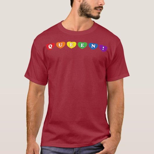 Rainbow Heart Gay Pride Drag Queen T-Shirt (Vorderseite)