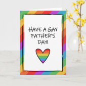 Rainbow Heart Gay Vatertag Karte (Gelbe Blume)