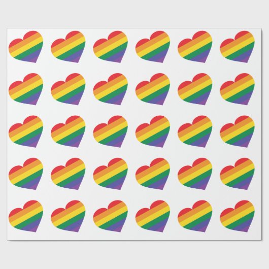 Rainbow Heart Geschenkpapier (Flach)