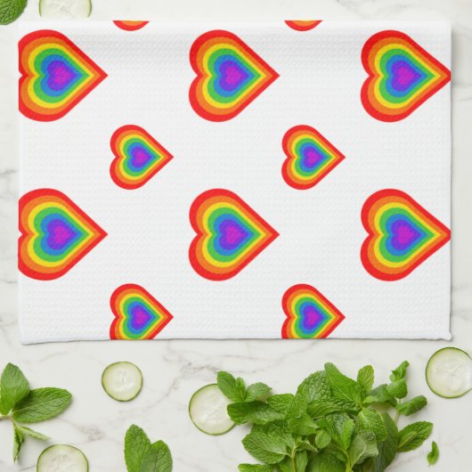 Rainbow Heart Geschirrtuch (Gefaltet)