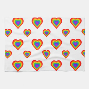 Rainbow Heart Geschirrtuch