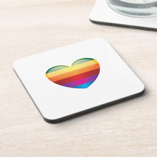 Rainbow Heart Getränkeuntersetzer (Linke Seite)