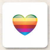 Rainbow Heart Getränkeuntersetzer (Vorderseite)