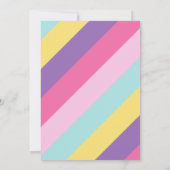 Rainbow Heart Girls 4. Geburtstag Party Einladung (Rückseite)