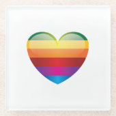 Rainbow Heart Glasuntersetzer (Vorderseite)