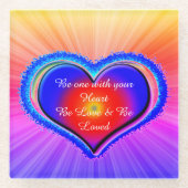 Rainbow Heart Glasuntersetzer (Vorderseite)