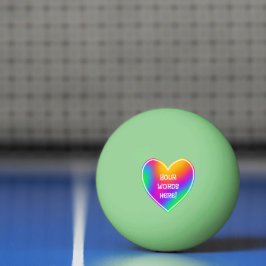 Rainbow Heart Glow in Dark Ping Pong Ball Tischtennisball