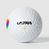 Rainbow Heart Golf Balls Golfball (Logo)