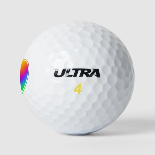 Rainbow Heart Golf Balls Golfball (Logo)