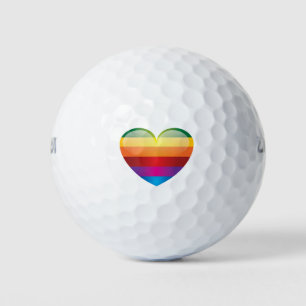 Rainbow Heart Golfball