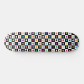 Rainbow Heart Grid Pattern Skateboard (Horizontal)