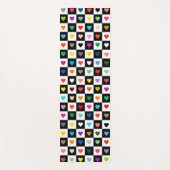 Rainbow Heart Grid Pattern Yogamatte (Vorderseite)