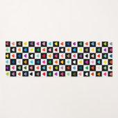 Rainbow Heart Grid Pattern Yogamatte (Vorderseite (Horizontal))