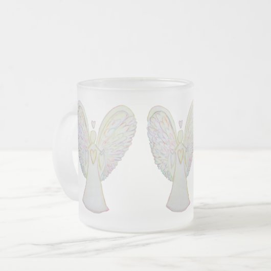 Rainbow Heart Guardian Angel Coffee Cup oder Tasse (Vorderseite Links)