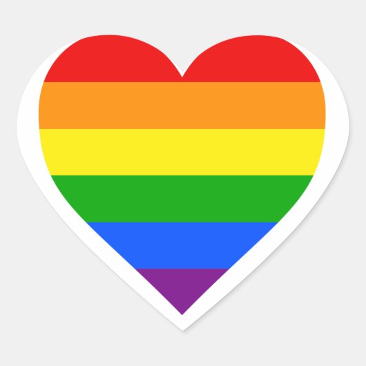 "RAINBOW HEART" Herz-Aufkleber (Vorderseite)