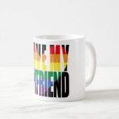Rainbow Heart I Liebe Mein Freund Kaffeetasse (VorderseiteRechts)