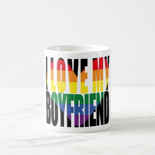Rainbow Heart I Liebe Mein Freund Kaffeetasse (Mittel)