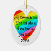 RAINBOW HEART JOHN 15:12 DESIGN KERAMIK ORNAMENT (Rechts)