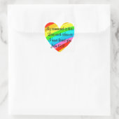 RAINBOW HEART JOHN 15:12 DESIGN QUADRATISCHER AUFKLEBER (Tasche)