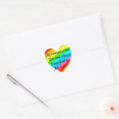 RAINBOW HEART JOHN 15:12 DESIGN QUADRATISCHER AUFKLEBER (Umschlag)