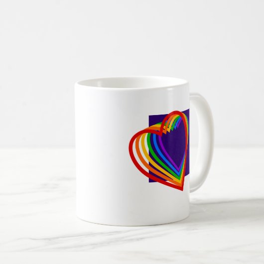 Rainbow Heart Kaffeetasse (VorderseiteRechts)