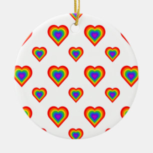Rainbow Heart Keramik Ornament