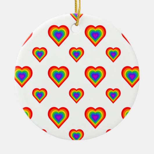 Rainbow Heart Keramik Ornament (Vorne)