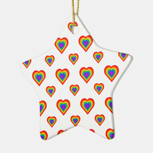 Rainbow Heart Keramikornament (Links)
