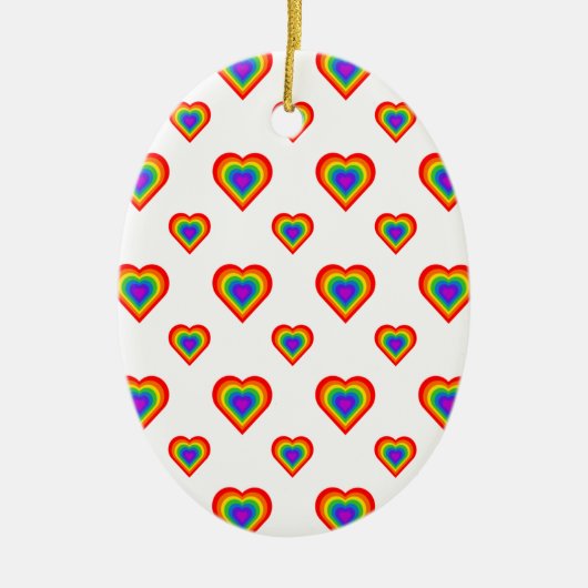Rainbow Heart Keramikornament (Vorne)