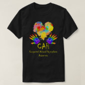 Rainbow Heart Kongenitale adrenale Hyperplasie T-Shirt (Design vorne)