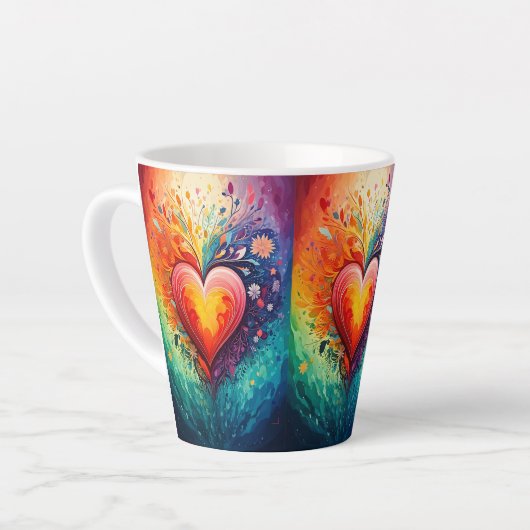 Rainbow heart Latte Mug Milchtasse (Linke Ecke)