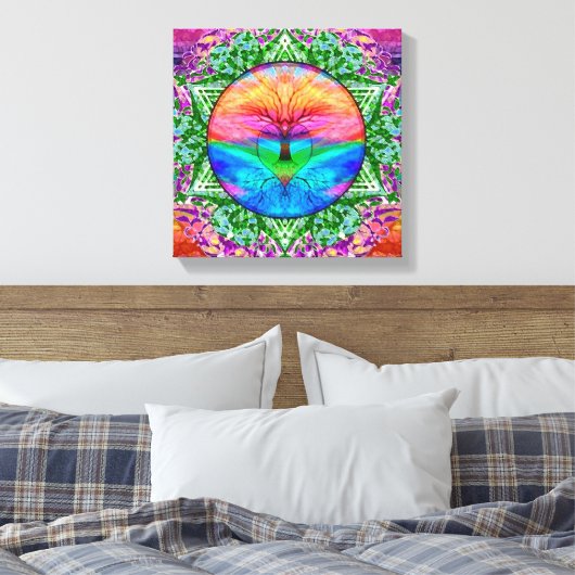 Rainbow Heart Leinwanddruck (Insitu (Schlafzimmer))