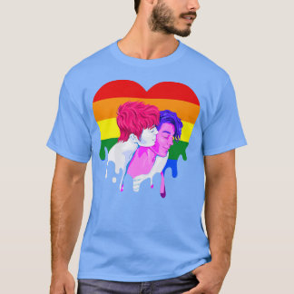 Rainbow Heart Lesbian Gay Pride Month Transgender T-Shirt