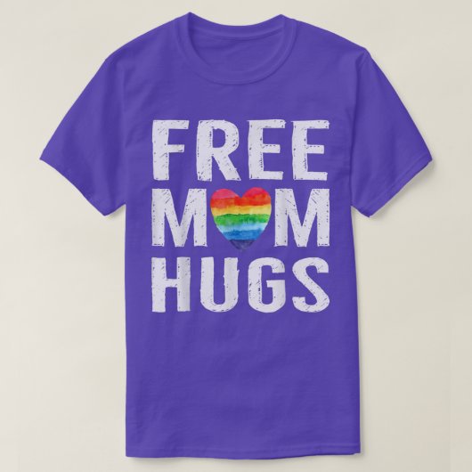 Rainbow Heart LGBT Pride Monatsgratis Mama Hugs T- T-Shirt (Design vorne)