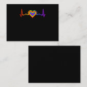 Rainbow Heart LGBTQ Lesbischer Gay Pride Visitenkarte (Vorne/Hinten)