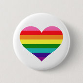 Rainbow Heart LGBTQ Liebe Button (Vorderseite)
