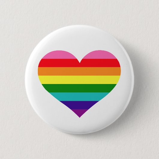 Rainbow Heart LGBTQ Liebe Button (Vorderseite)