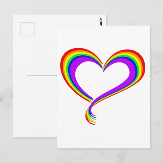 Rainbow Heart | LGBTQ+ Pride Postkarte (Vorne/Hinten)