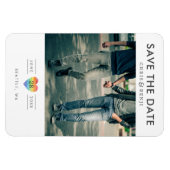 Rainbow Heart LGBTQ Save the Date mit Foto Magnet (Horizontal)