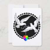Rainbow Heart Liebe Doves Gay Wedding Einladung (Rückseite)