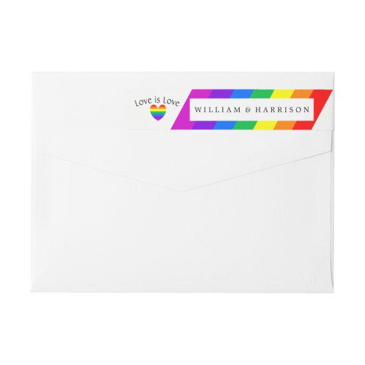 Rainbow Heart Liebe ist Liebe Hochzeit (Rückseite)