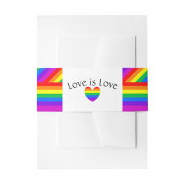 Rainbow Heart Liebe ist Liebe Hochzeit Einladungsbanderole
